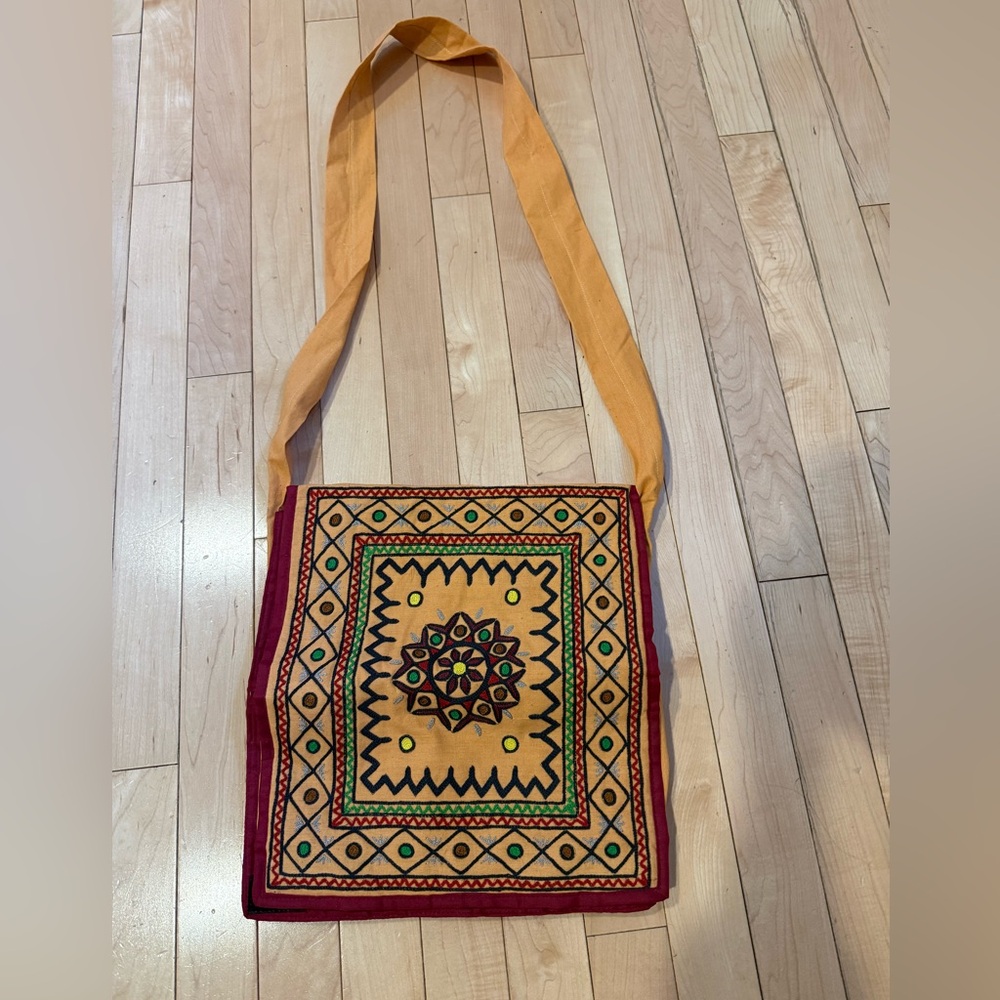 Boho Embroidered Satchel (bag,crossbody, carrying, wristlet, backpack)
